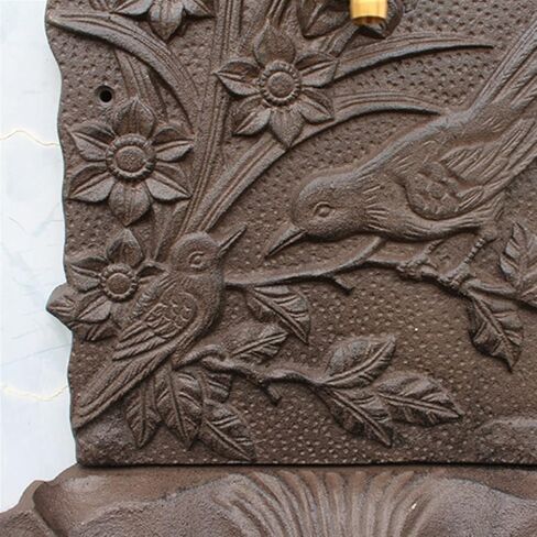 Rustic Cast Iron Wall Mounted Hand Sink with Birds On Flower Branch Signs On European Home Garden Decor Metal Wash Basin Stand Wall Water Fountain in Saudi Arabia