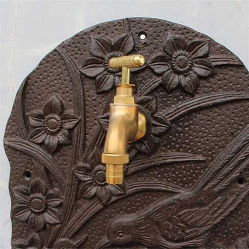 Rustic Cast Iron Wall Mounted Hand Sink with Birds On Flower Branch Signs On European Home Garden Decor Metal Wash Basin Stand Wall Water Fountain in Saudi Arabia