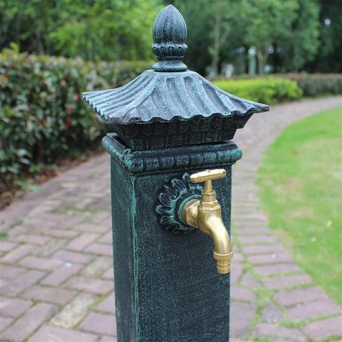European-Style Cast Iron Retro Vertical Square Sink Courtyard Sink Basin Home Decoration Ornaments Metal Wash Basin Wall Water Fountain in Saudi Arabia