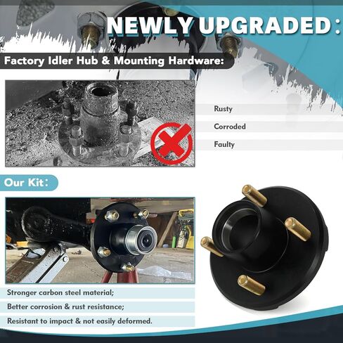 ptnhz 2 مجموعة 4 مسامير 4 "مقطورة محور عدة 4x4 مقطورة المحور عدة ل 2000 رطل 4 العروة مقطورة المحور، يناسب 1" و 1-1 / 16 "المغزل المستقيم ث / L44649 و L44643 محامل، غطاء الغبار، المكونات المطاطية in Saudi Arabia
