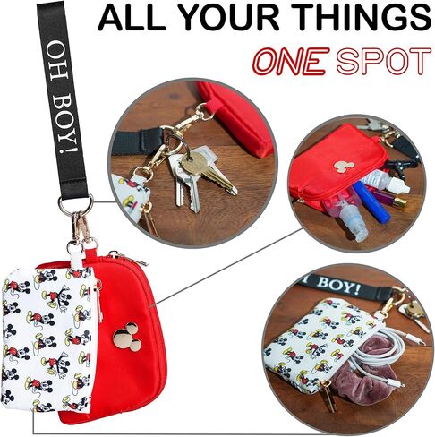 Disney Mickey Mouse All-Over Character Print 2-Piece Women's Coin Purse & Wristlet in Saudi Arabia
