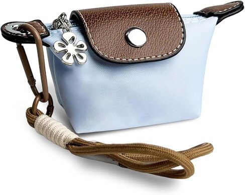 Women’s Mini Coin Purse Keychain – Vintage Nylon Zip Wallet – Compact, Stylish Change Purse for Cards, Cash, and Coins (beige) in Saudi Arabia