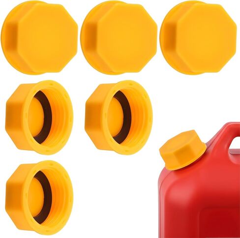 6 Pcs Gallon Gas Can Cap, 5 Gallon Replacement Lid With Coarse Thread, 3/5 Water Jug Cap, Yellow Portable Gas Tank Lid for Fuel Storage Sealing in Saudi Arabia