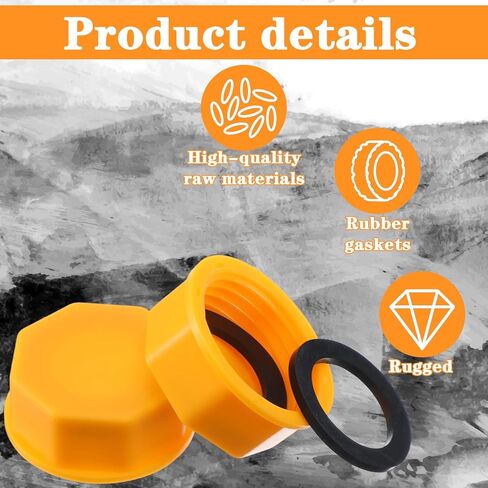 6 Pcs Gallon Gas Can Cap, 5 Gallon Replacement Lid With Coarse Thread, 3/5 Water Jug Cap, Yellow Portable Gas Tank Lid for Fuel Storage Sealing in Saudi Arabia