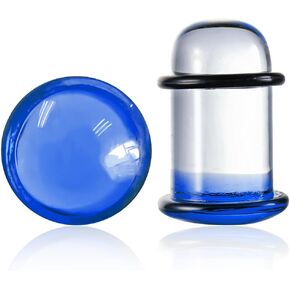 2 PCS Glass Ear Plugs Tunnels Gauges for Ears 1.6-16mm Single Flared Ear Stretching Kit with Rubber O Rings Pain-Free Dead Stretching Body Piercing Jewelry for Women Men in Kuwait