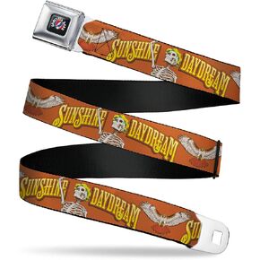 Grateful Dead Belt, Seatbelt Buckle Belt, Grateful Dead Sunshine Daydream Skeleton Orange, Adjustable in Saudi Arabia