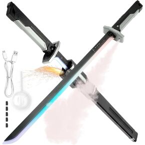Cyberpunk Spark Sword Toys- 31.5inch 8 Colors RGB LED Light, Mist Spray, Cool Spark, Smart Hit Sound Interaction in Kuwait