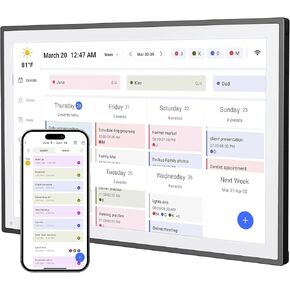 Digital Calendar, Smart WiFi Electronic Calendar&Chore Chart, IPS Touch Screen HD Display for Family Schedules, Share Moments Instantly from Anywhere (Black, 10.1) in Saudi Arabia