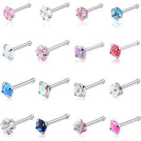 16PCS Silver Nose Rings Studs - 3mm Nose Studs for Women 20G Noses Piercing Jewelry - Stainless Steel in Kuwait