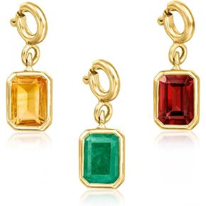 Ross-Simons August/Peridot - Emerald-Cut Birthstone Charm in 18kt Gold Over Sterling in Saudi Arabia