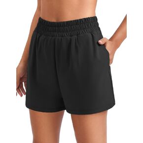 PINSPARK Women's 2 in 1 Running Shorts Quick Dry 2.5" Athletic Shorts High Waisted Workout Shorts with 4 Pockets in Saudi Arabia