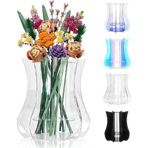 Vase for Lego Flowers Bouquet Upgraded, Acrylic Display Holder Compatible with Lego Botanical Collections Roses Sunflowers, for Lego Flower Building Set Lovers, Crystal Clear in Kuwait