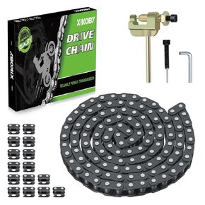سلسلة T8F 116 وصلة متوافقة مع SYX Moto SSR X-pro MotoTec X-treme Apollo 50cc Dirt Bike 47cc 49cc 2 السكتة الدماغية جيب Pit Bike Mini Chopper Scooter ATV Quad 4 أجزاء عجلات مع قواطع سلسلة in Kuwait