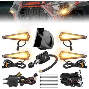 مجموعة إشارة الانعطاف المثلثة من KEMIMOTO UTV مع قرن 110D متوافق مع Polaris وCan-Am وTeryx وCFMOTO (مع مفتاح عمود) in Kuwait