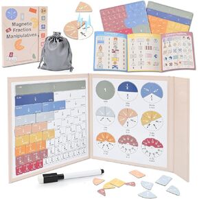Magnetic Fraction Demonstration Book, Magnetic Fraction Tiles & Fraction Circles Set, Math Manipulatives for Elementary School, Montessori Fraction Manipulatives Learning Tools for Kids in Kuwait