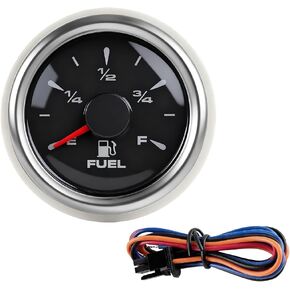 Car Fuel Gauge, Digital Vehicle Fuel Level Gauge with 8 Colour Backlight, Waterproof Automotive Replacement for 240-33, 0-190, 240-30, 0-180, 10-180 ohm, Universal Fit (Silver/White) in Saudi Arabia
