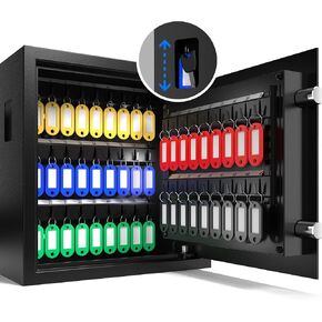 صندوق قفل المفاتيح XDeer 122 مفتاحًا مثبت على الحائط مع فتحة مفاتيح متقدمة مضادة للسرقة وإضاءة LED، خزانة مفاتيح مع مجموعة وقفل مفاتيح، آمن للفنادق والمكاتب والشركات ووكلاء السيارات قطعة واحدة in Kuwait