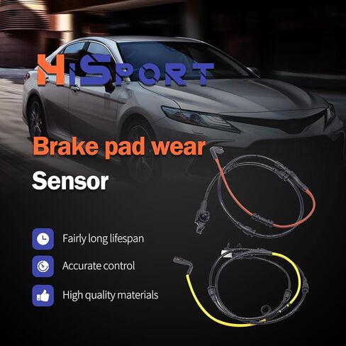 مستشعرات تآكل وسادة الفرامل الأمامية والخلفية من HiSport LR045959 + LR033295 متوافقة مع Land Rover Range Rover، Range Rover Sport، 2014 2015 2016، V6 3.0L in Kuwait