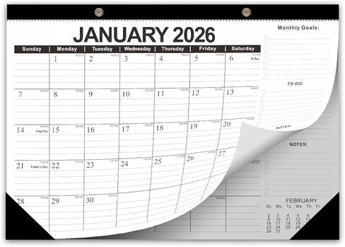 Kyweel 2024-2025 Desk Calendar, 12 Month Desk Calendar/Wall Calendar Combo, 17" x 12", July 2024-June 2025, Highlight Holidays, Planning Calendar, Thick Paper in Kuwait