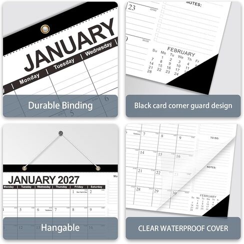 Kyweel 2024-2025 Desk Calendar, 12 Month Desk Calendar/Wall Calendar Combo, 17" x 12", July 2024-June 2025, Highlight Holidays, Planning Calendar, Thick Paper in Kuwait