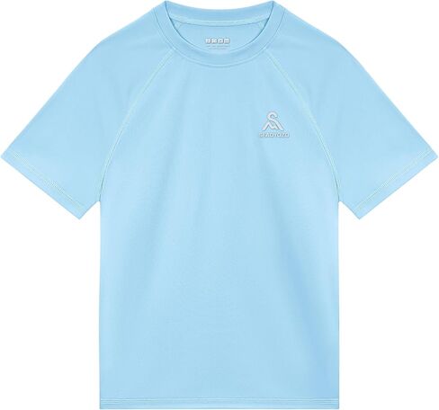 Boys Rash Guard Short Sleeve Swim Shirts Youth Kids UPF 50+ Sun Protection UV Water Shirts SPF Quick Dry Rashguard in Kuwait