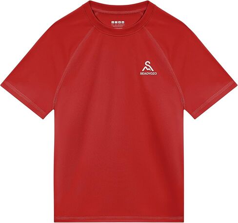 Boys Rash Guard Short Sleeve Swim Shirts Youth Kids UPF 50+ Sun Protection UV Water Shirts SPF Quick Dry Rashguard in Kuwait