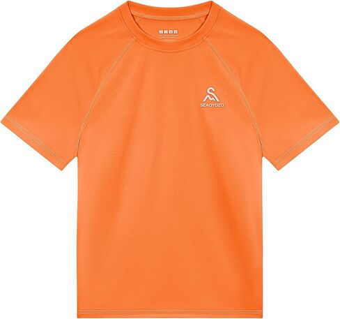 Boys Rash Guard Short Sleeve Swim Shirts Youth Kids UPF 50+ Sun Protection UV Water Shirts SPF Quick Dry Rashguard in Kuwait