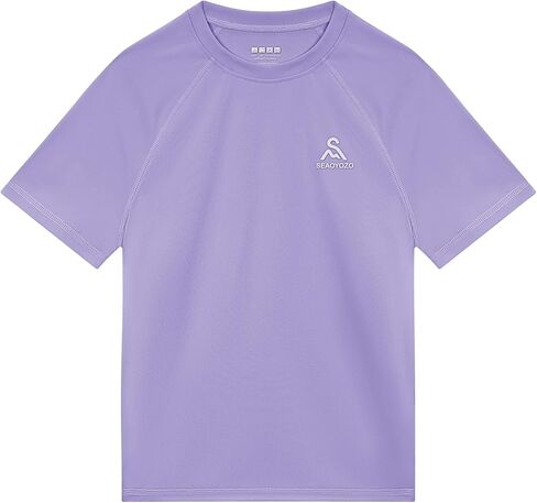 Boys Rash Guard Short Sleeve Swim Shirts Youth Kids UPF 50+ Sun Protection UV Water Shirts SPF Quick Dry Rashguard in Kuwait