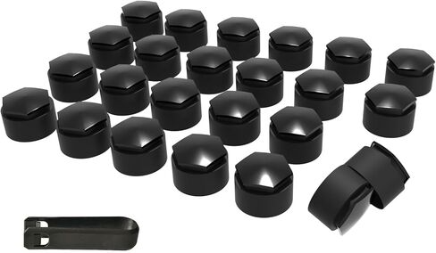 Lug Nut Covers (Wheel Bolt Caps) Complete Set - 24PCs + Removal Tool, Grey - Replacement for Audi A1, A3, A4, A5, A6, A7, A8, Q2, Q3, Q5, Q7, S5, TT in Kuwait