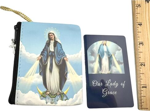 Westmon Works Our Lady of Grace Zippered Wallet Rosary Case with Holy Prayer Card Set in Saudi Arabia