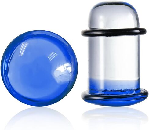 2 PCS Glass Ear Plugs Tunnels Gauges for Ears 1.6-16mm Single Flared Ear Stretching Kit with Rubber O Rings Pain-Free Dead Stretching Body Piercing Jewelry for Women Men in Kuwait