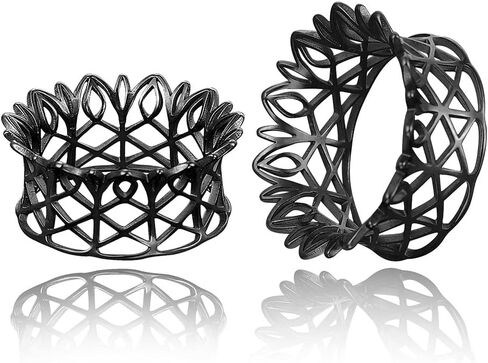 Casvort 2 قطعة مضادة للحساسية 316 من الفولاذ المقاوم للصدأ 0G-1 بوصة مجوفة زهرية مزدوجة متوهجة أنفاق الأذن مقاييس سرج التنفس سدادات الأذن المتوسع نقالة ثقب الجسم المجوهرات in Saudi Arabia