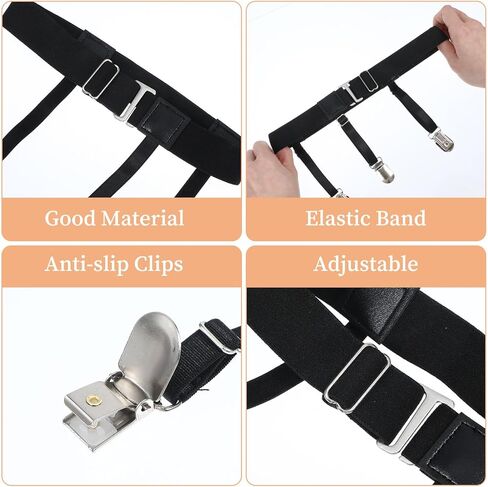 Prasacco Women Thigh Garter Belt Plus Size, High Elastic Suspender Belt with Metal Clips Suspender Garter Belts for Thigh High Stockings for Stockings, 6 Strap Design in Saudi Arabia