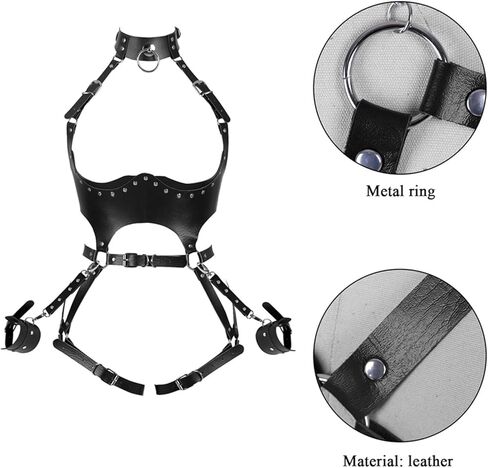 JWZILMR Women Punk Leather Belts Body Waist Chain Thigh Harness BDSM Lingerie Bondage Belt Goth Garter Bodysuit Accessories(Color : Black, Size : One Size) in Saudi Arabia