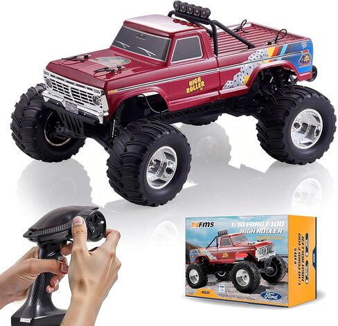BEEZRC FMS RC RRUCK 1/10 FCX10 FORD F100 مرخص رسميًا ، شاحنة وحش ، 2WD عالية السرعة على الطرق الوعرة ، RC Rock Crawler ، سيارة Hobby Grade RC Climbing Car ، سيارة التحكم عن بُعد للبالغين RTR (أسود) in Kuwait