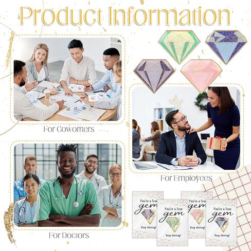 Landical Employee Appreciation Gifts for Women Friends Diamond Pins with You're True Gem Cards for Coworker Staff Team in Saudi Arabia