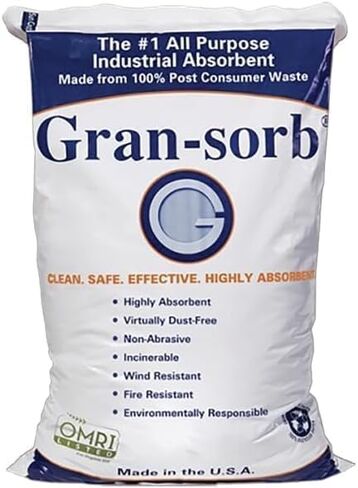 MICRO TEC Gran-Sorb Sorbent Granules Universal Granular Absorbent - 30 lb. Bag - Absorbs Oil & Water-Based Liquids, Solvents, Coolants, Petrochemicals - Absorbs Up to 4 Gallons - Pack of 1 in Saudi Arabia