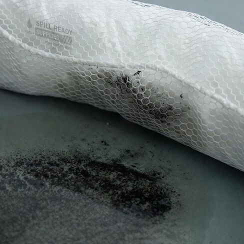 زيت جاهز للانسكاب فقط ذراع ماصة مقاس 5 بوصات × 10 بوصات (4 عبوات) - كارهة للماء، تمتص ما يصل إلى 11 جالونًا لكل ذراع ذراع ماصة قابلة للربط لاحتواء انسكاب الزيت والوقود على الماء/الأرض - جوارب ماصة - أبيض in Kuwait