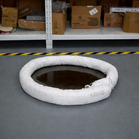 زيت جاهز للانسكاب فقط ذراع ماصة مقاس 5 بوصات × 10 بوصات (4 عبوات) - كارهة للماء، تمتص ما يصل إلى 11 جالونًا لكل ذراع ذراع ماصة قابلة للربط لاحتواء انسكاب الزيت والوقود على الماء/الأرض - جوارب ماصة - أبيض in Kuwait