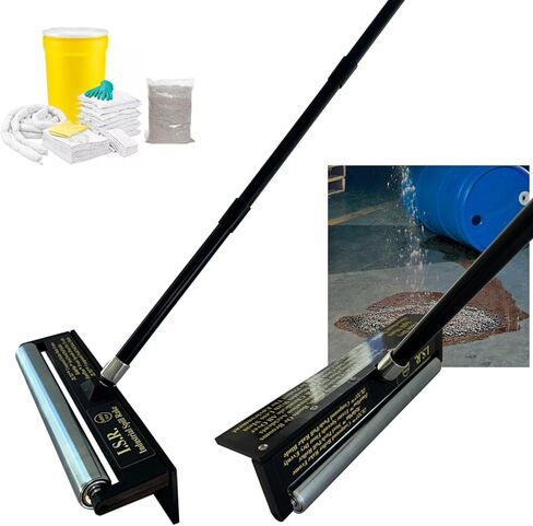 Industrial Spill Rake Oil Floor Dry Absorbent Granular Mats Pads Socks Cleanup Industrial Spill Rake I.S.R. Specialized Tool Equipped With A Roller To Push Down Absorbents & A Flat Rake Fast Cleanup in Saudi Arabia