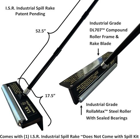 Industrial Spill Rake Oil Floor Dry Absorbent Granular Mats Pads Socks Cleanup Industrial Spill Rake I.S.R. Specialized Tool Equipped With A Roller To Push Down Absorbents & A Flat Rake Fast Cleanup in Saudi Arabia