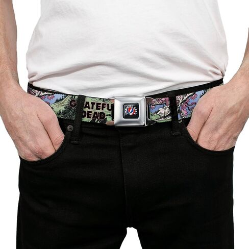 Grateful Dead Belt, Seatbelt Buckle Belt, Grateful Dead Dave'S Picks Volume Nine Montana Cover Art, Adjustable in Saudi Arabia
