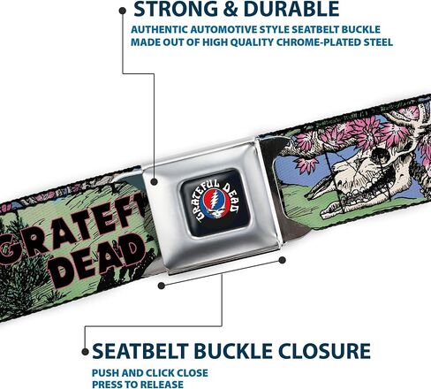 Grateful Dead Belt, Seatbelt Buckle Belt, Grateful Dead Dave'S Picks Volume Nine Montana Cover Art, Adjustable in Saudi Arabia