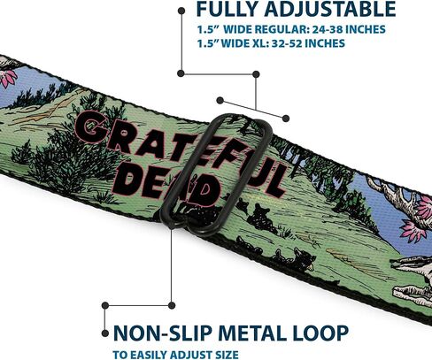 Grateful Dead Belt, Seatbelt Buckle Belt, Grateful Dead Dave'S Picks Volume Nine Montana Cover Art, Adjustable in Saudi Arabia