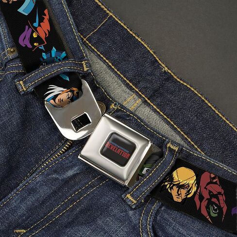 Masters of the Universe Belt, Seatbelt Buckle Belt, Masters of the Universe Eleven Character Faces Black, Adjustable in Saudi Arabia