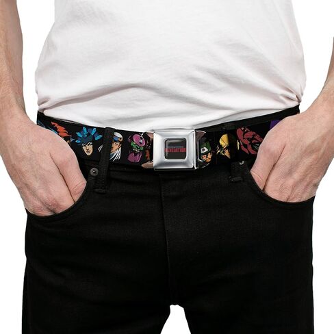 Masters of the Universe Belt, Seatbelt Buckle Belt, Masters of the Universe Eleven Character Faces Black, Adjustable in Saudi Arabia