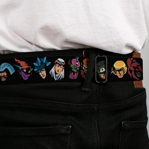 Masters of the Universe Belt, Seatbelt Buckle Belt, Masters of the Universe Eleven Character Faces Black, Adjustable in Saudi Arabia