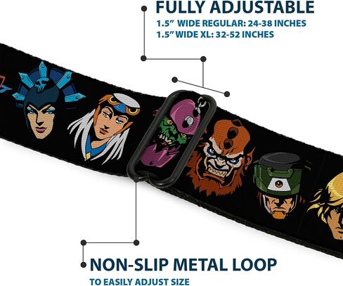 Masters of the Universe Belt, Seatbelt Buckle Belt, Masters of the Universe Eleven Character Faces Black, Adjustable in Saudi Arabia