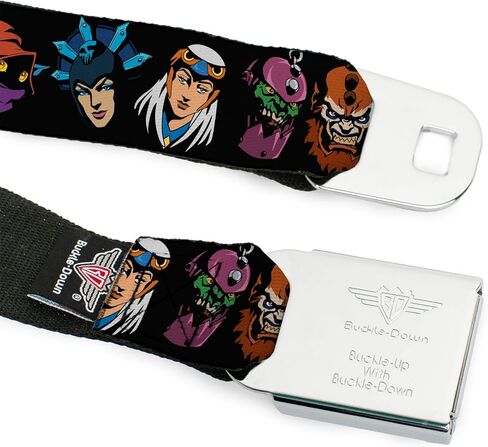 Masters of the Universe Belt, Seatbelt Buckle Belt, Masters of the Universe Eleven Character Faces Black, Adjustable in Saudi Arabia