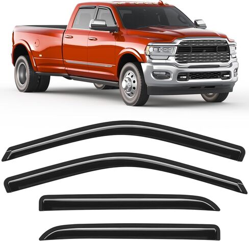 Extra-Thick Rain Guards Fit for Ford F250/F350/F450/F550 1999-2016 Super Duty SuperCrew Window Rain Guard Tape-on Window Deflectors Window Vent Visors Shades Vent Exterior Car Accessories in Saudi Arabia